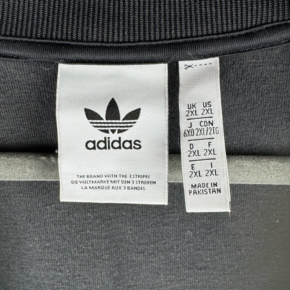 Adidas men’s black and white striped Originals Classic Warm up Jacket size 2X - Picture 7 of 8